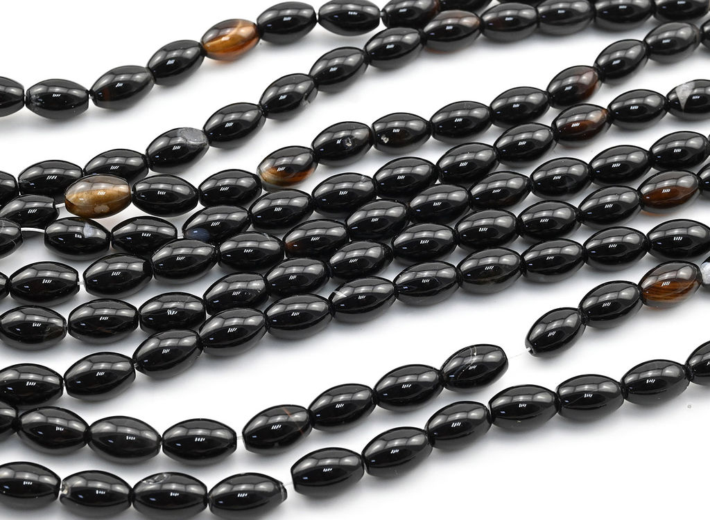 Бусины из агата глазкового рис 8*12мм, 35см, 28 бусин Радуга камня