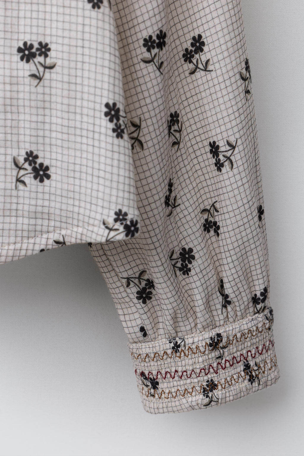 CHECK AND FLORAL BLOUSE - Zara фото 4