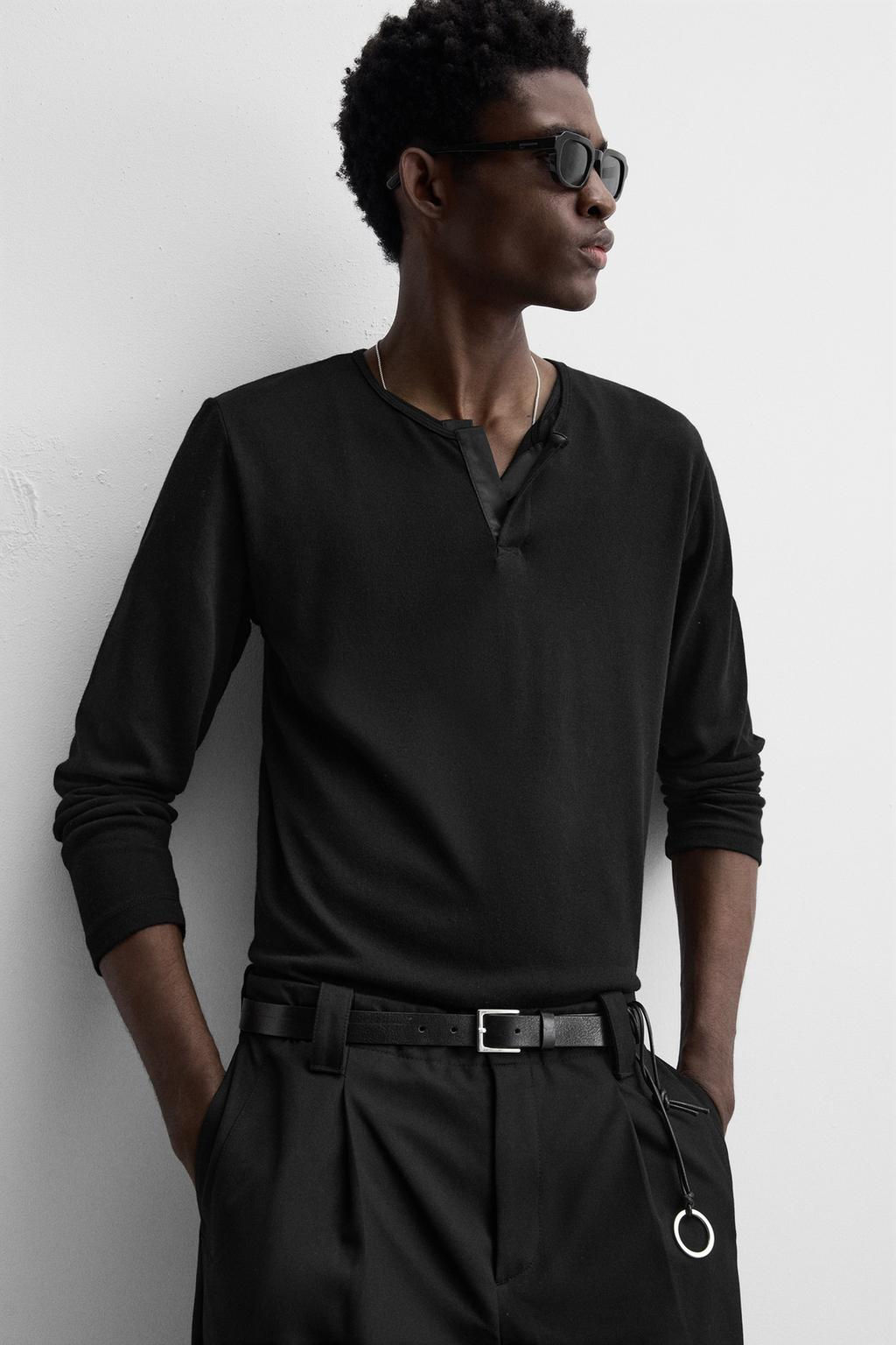 SEMI-SHEER T-SHIRT WITH OPEN NECK - Zara фото 7