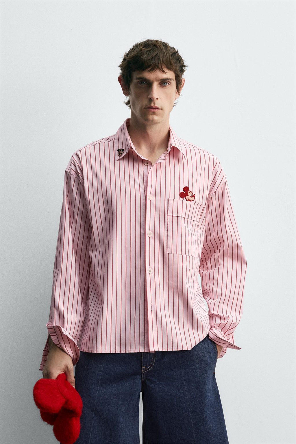 MICKEY MOUSE PATCH STRIPED SHIRT HARRY LAMBERT FOR ZARA X DISNEY  фото 2