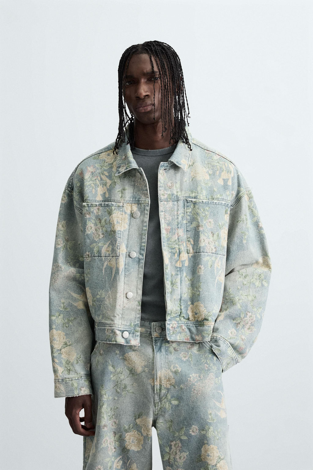 FLORAL PRINT DENIM JACKET - Zara фото 10
