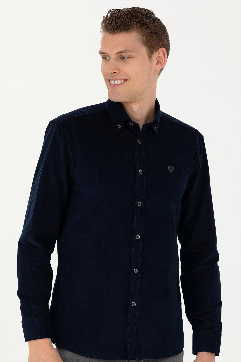 Мужская темно-синяя рубашка с длинным рукавом - U.s. polo assn фото 3