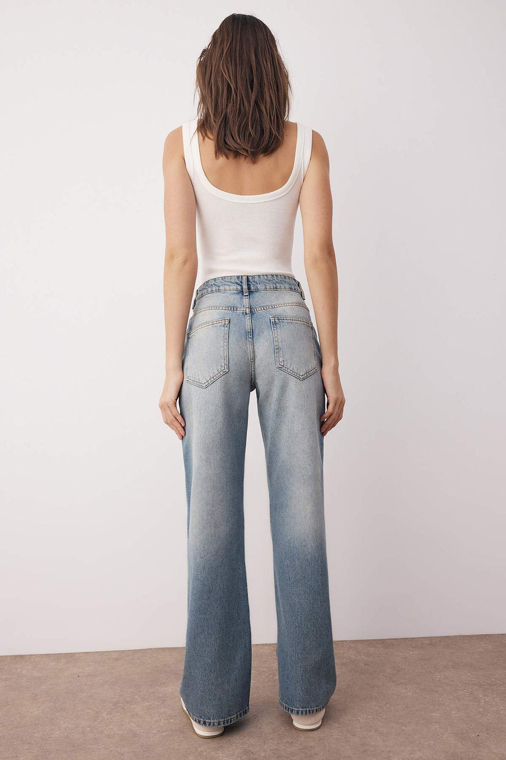 Teen Antrasit Normal Bel Genis Paca Wide Leg Jeans TWOAW26JE00078 - Trendyolmilla фото 14