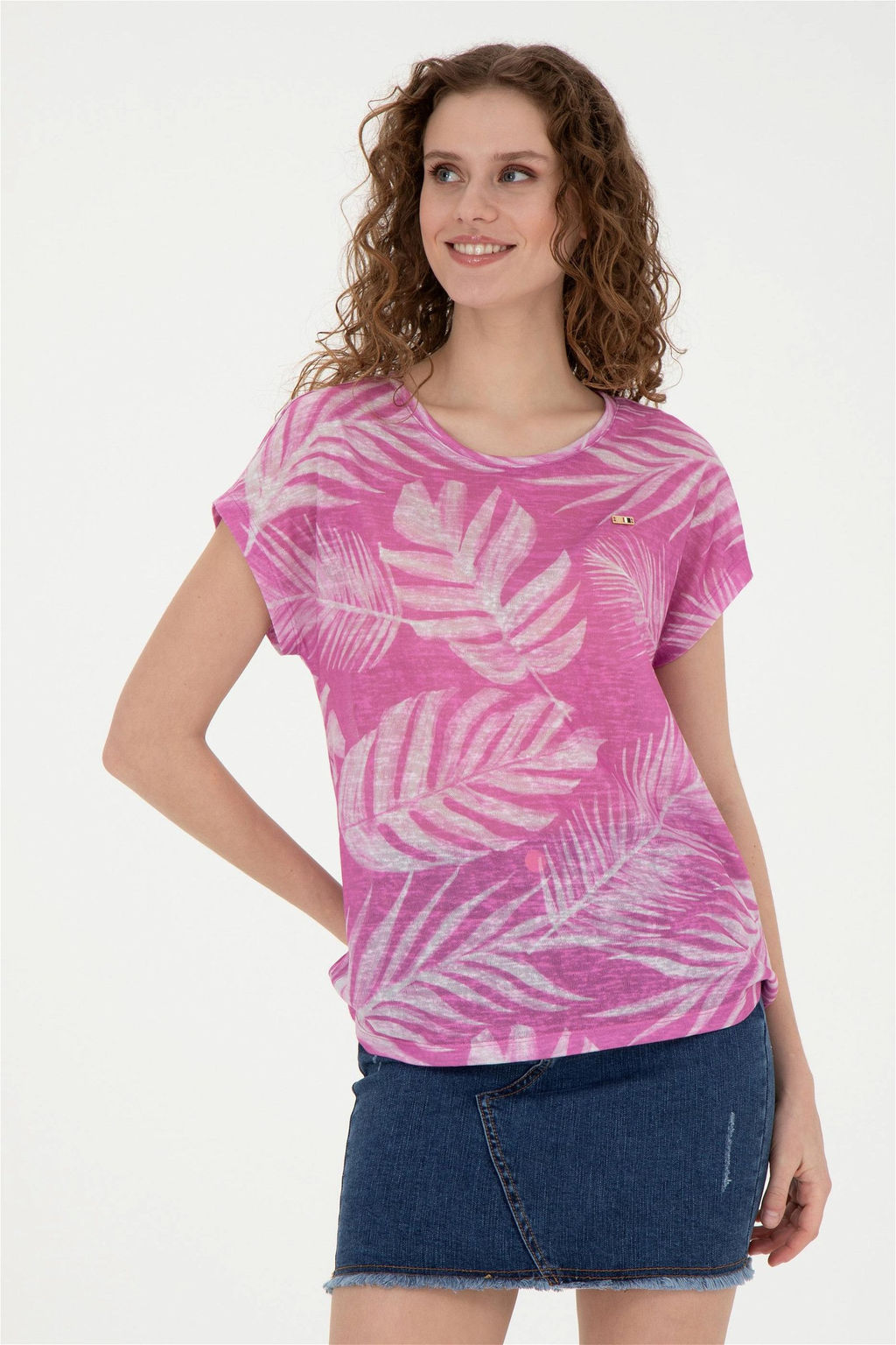 Женская фиолетовая футболка с круглым вырезом - U.s. polo assn фото 3