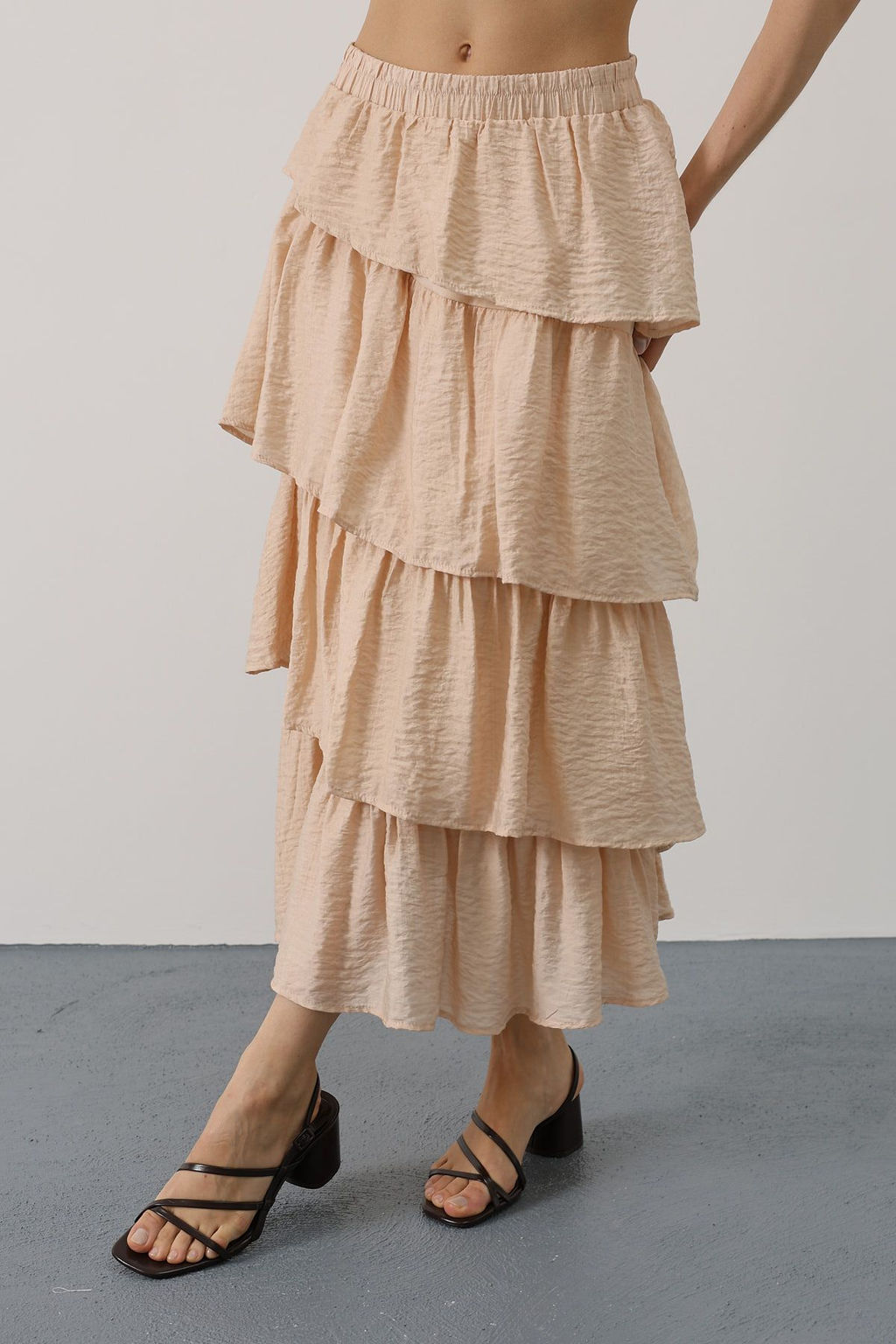 Tas Etegi Katl? F?rf?rl? Dokulu Midi Dokuma Etek TWOAW26ET00083 - Trendyolmilla фото 3