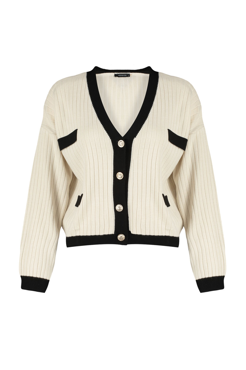 TRENDYOLMILLA Tas Renk Bloklu V Yaka Triko H?rka TWOAW24HI00161  фото 6