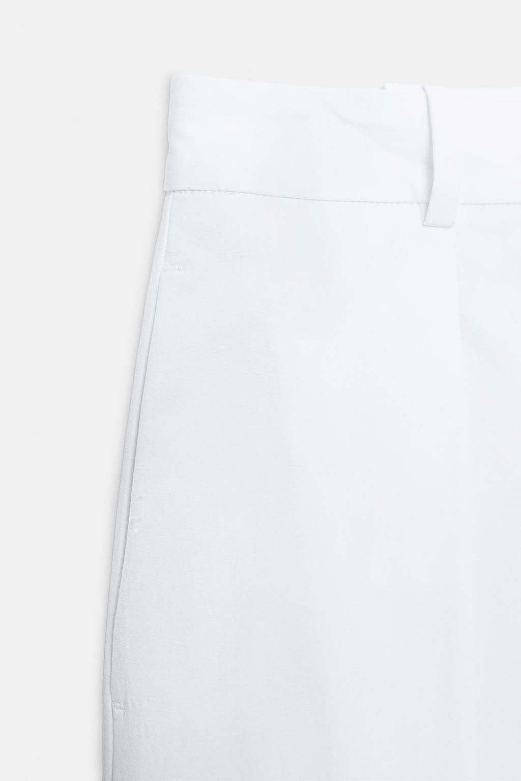 PANTAL?N POPEL?N PINZAS / Blanco - Zara фото 15