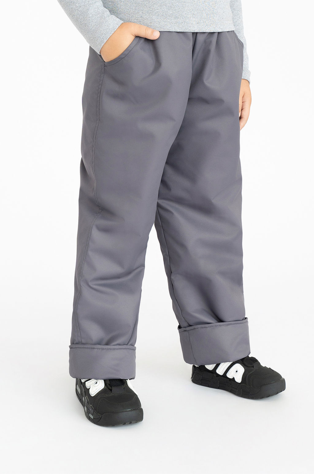 Брюки на поясе серые