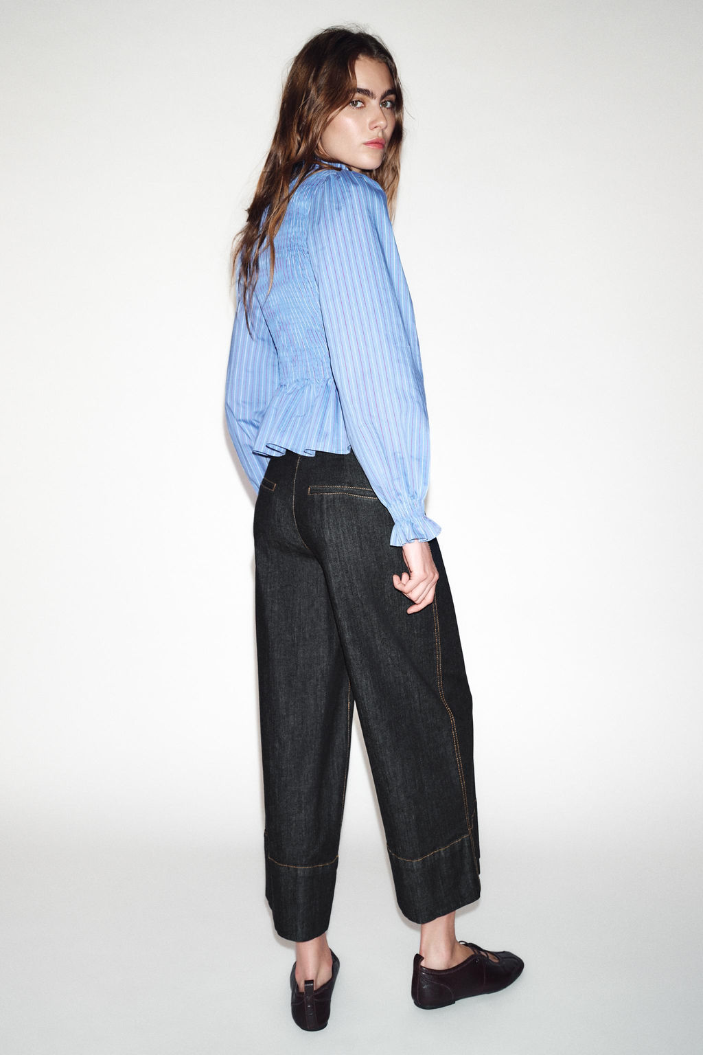 Z1975 CULOTTES DENIM TROUSERS - Zara фото 14
