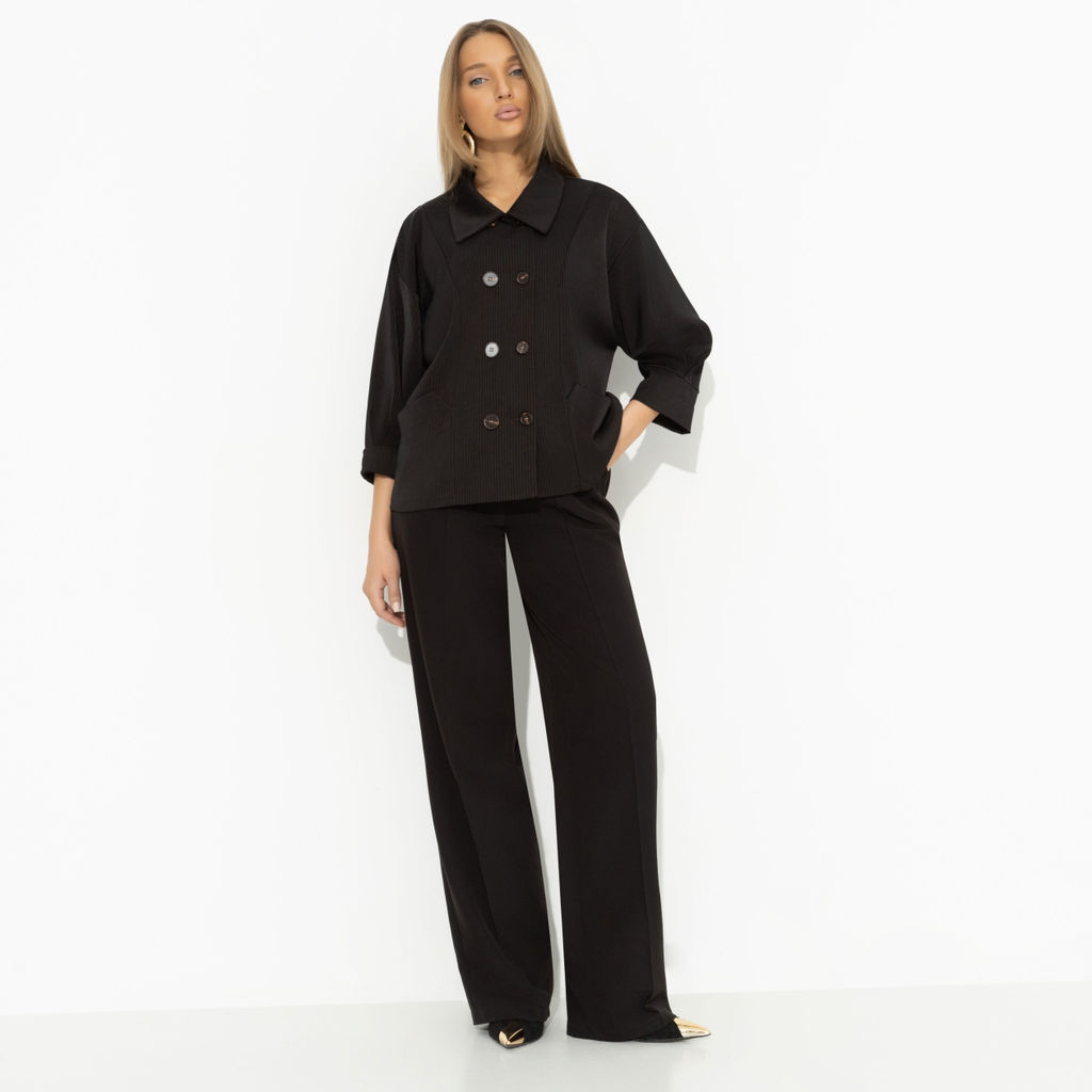 Жакет в полоску, Безупречные манеры (черный) - Charutti фото 4