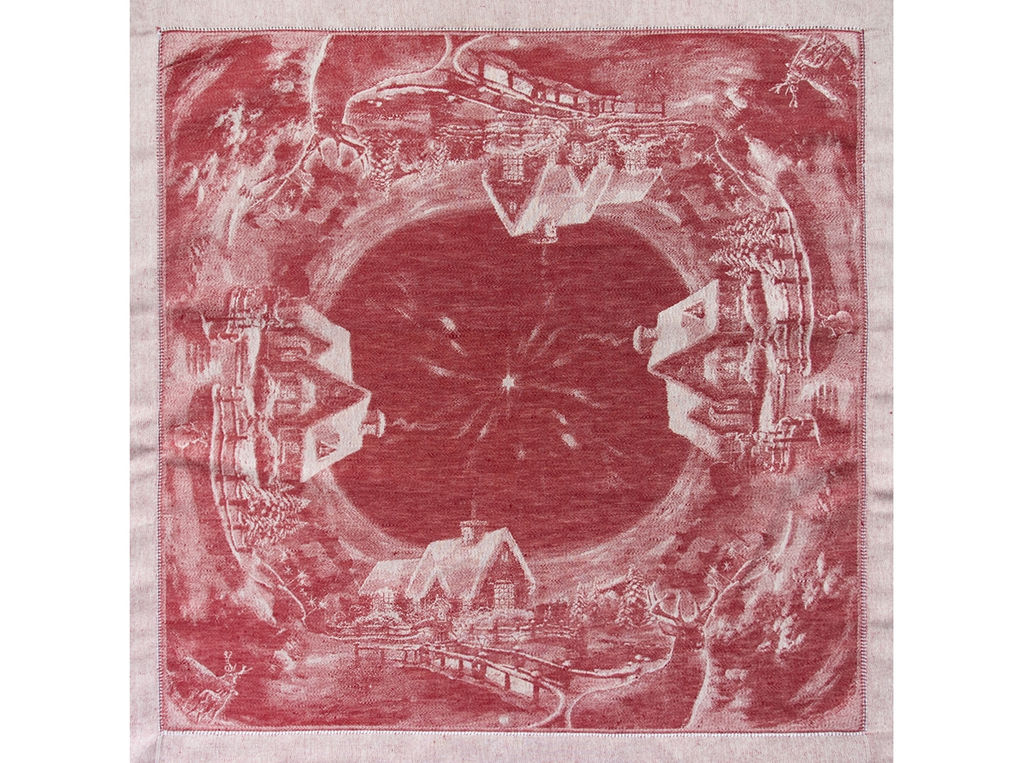 Скатерть столешница 14С-27ЯК 84*84 "Рождественская ночь" цв. красный