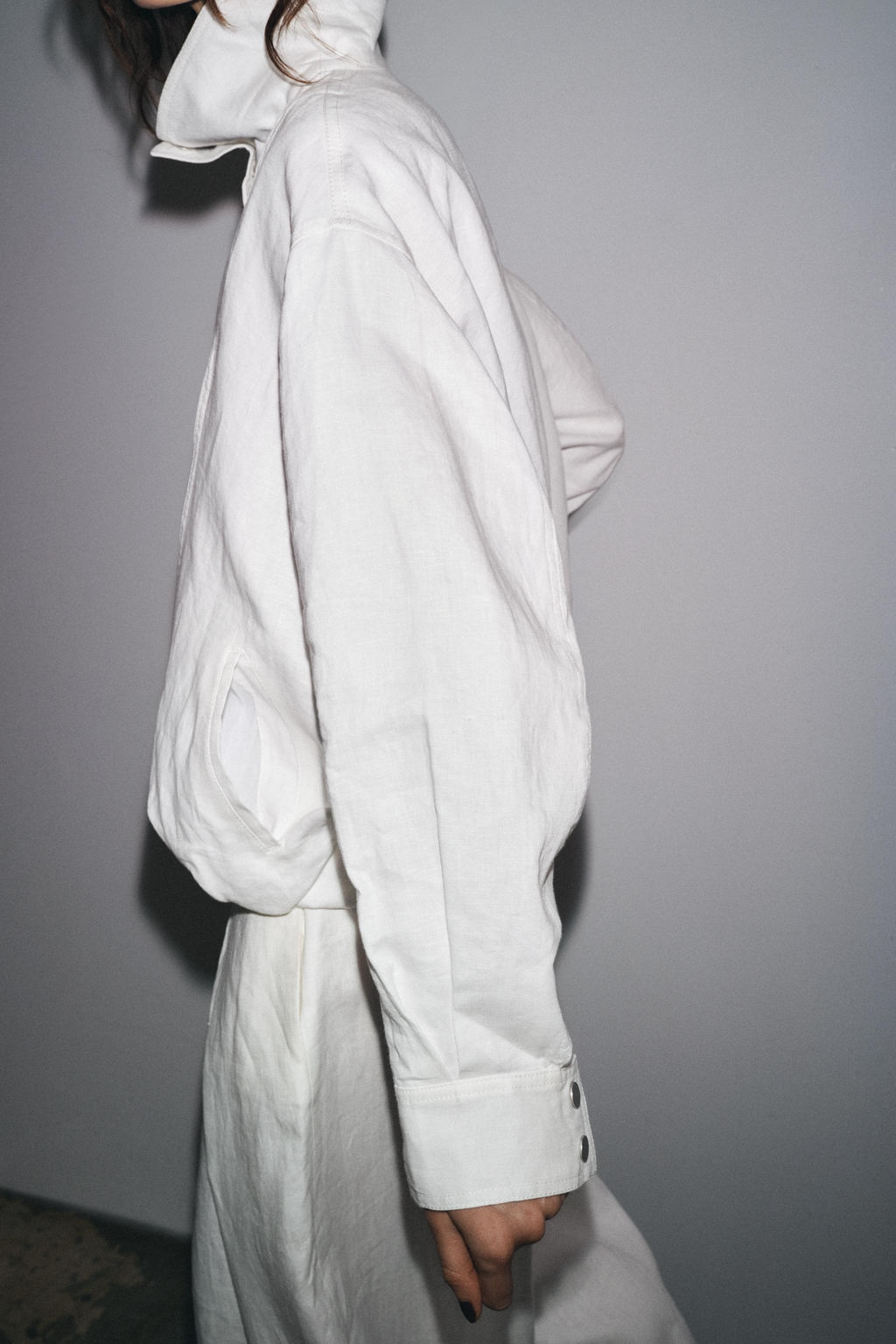 100% LINEN BOMBER JACKET ZW COLLECTION - Zara фото 3