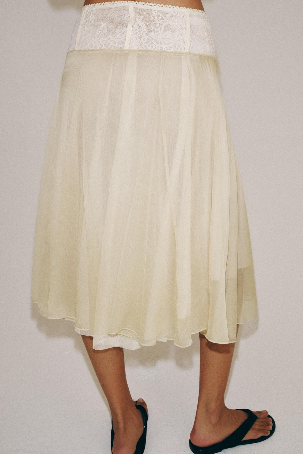 FALDA MIDI COMBINADA / Arena claro - Zara фото 3