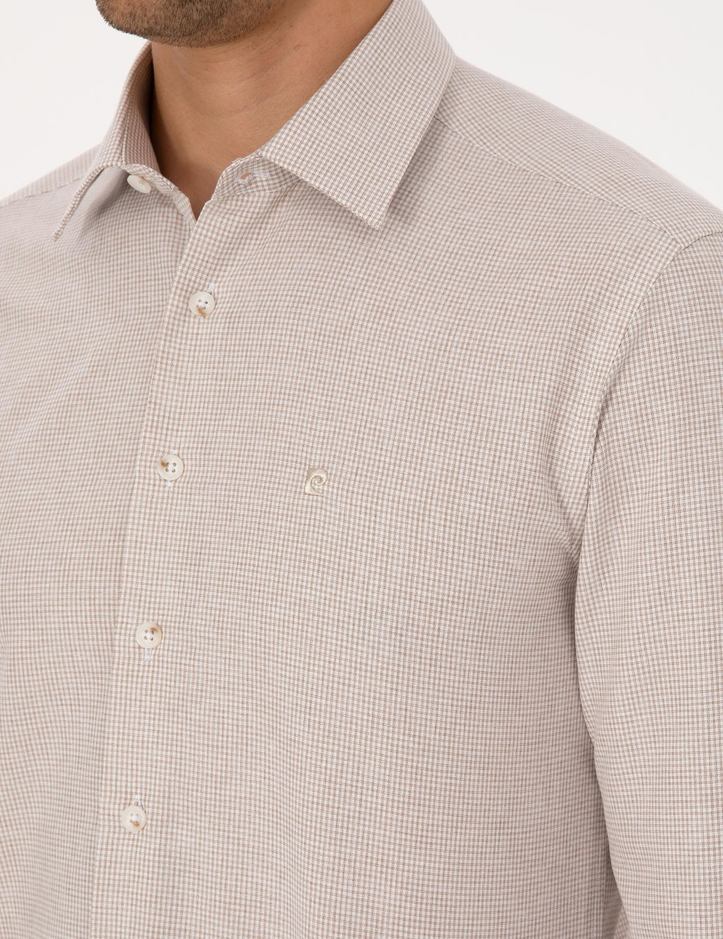 Bej Slim Fit Uzun Kollu G_mlek