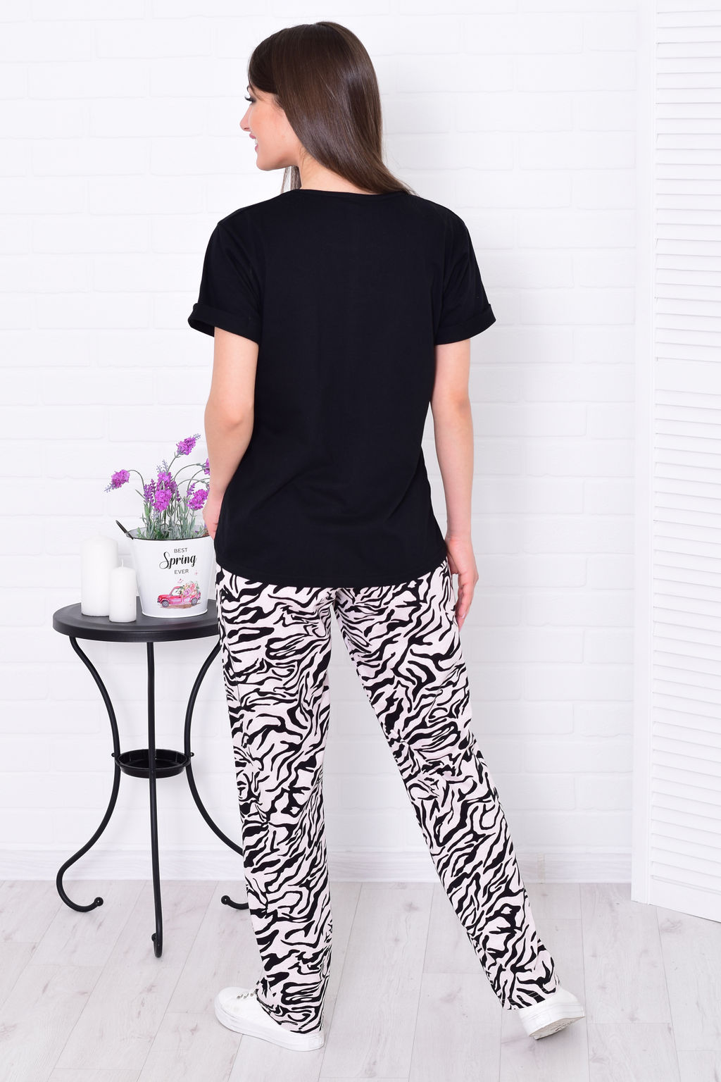 Пижама женская 5-327 (черный зебра)