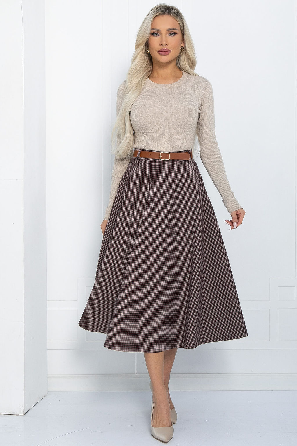 Юбка Уверенная грация (коричнево-бордовая) Ю12213-2 - Lt collection фото 4