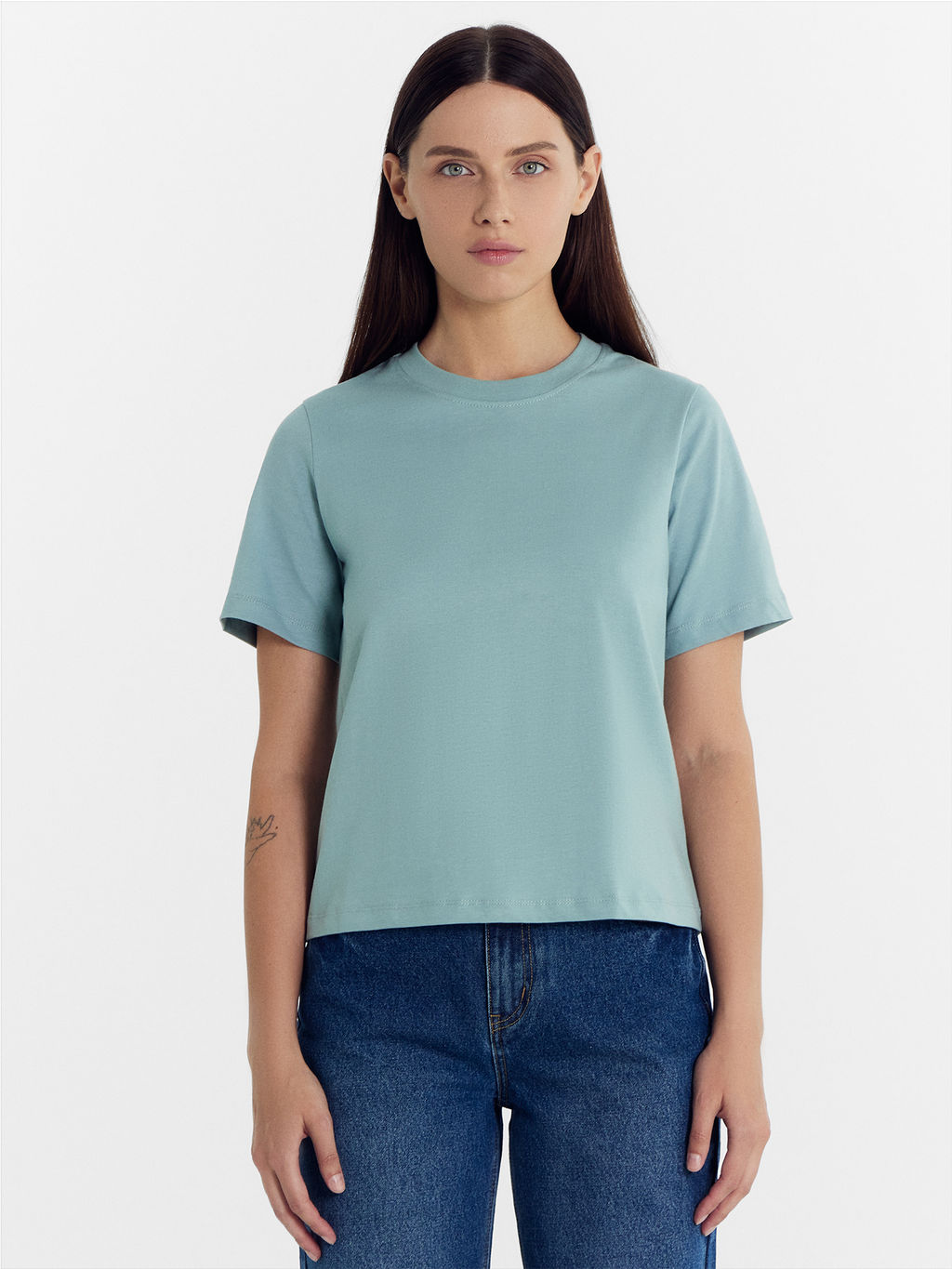 Футболка женская сине-серая сланец 112866 - Mark formelle фото 2