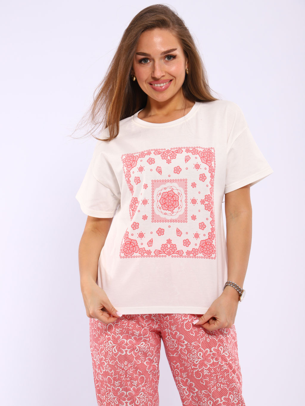 Пижама женская 1-246г (коралл)