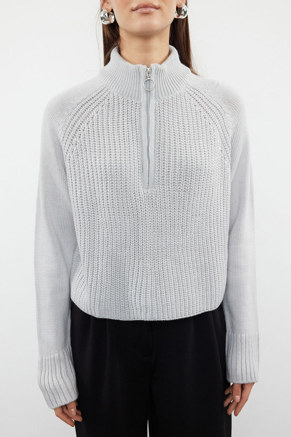 K?rm?z? Crop Fermuarl? Dik Yaka Basic Triko Kazak TWOAW22KZ1632 - Trendyolmilla фото 19