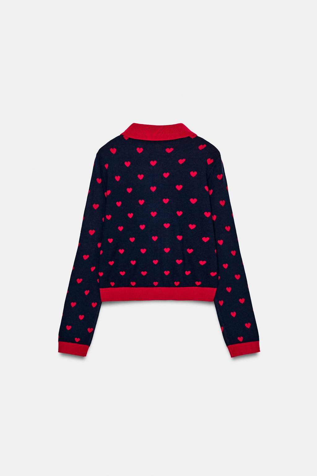 JACQUARD KNIT CARDIGAN WITH HEARTS - Zara фото 5