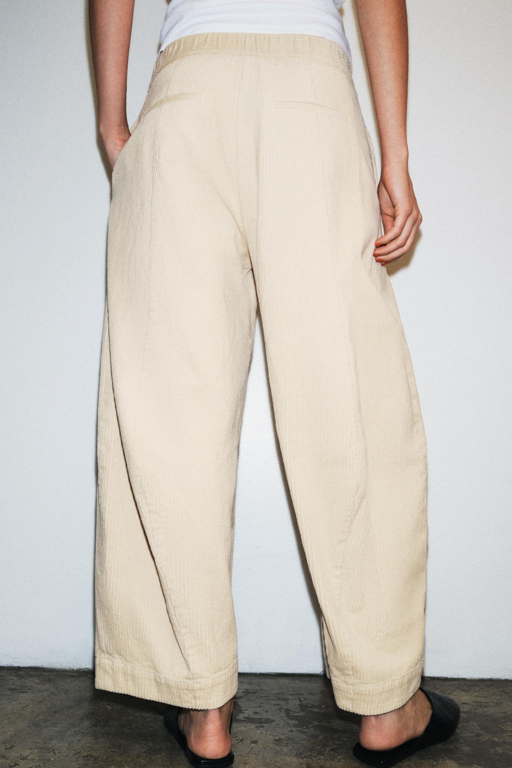 ZW COLLECTION BARREL CORDUROY TROUSERS - Zara фото 3