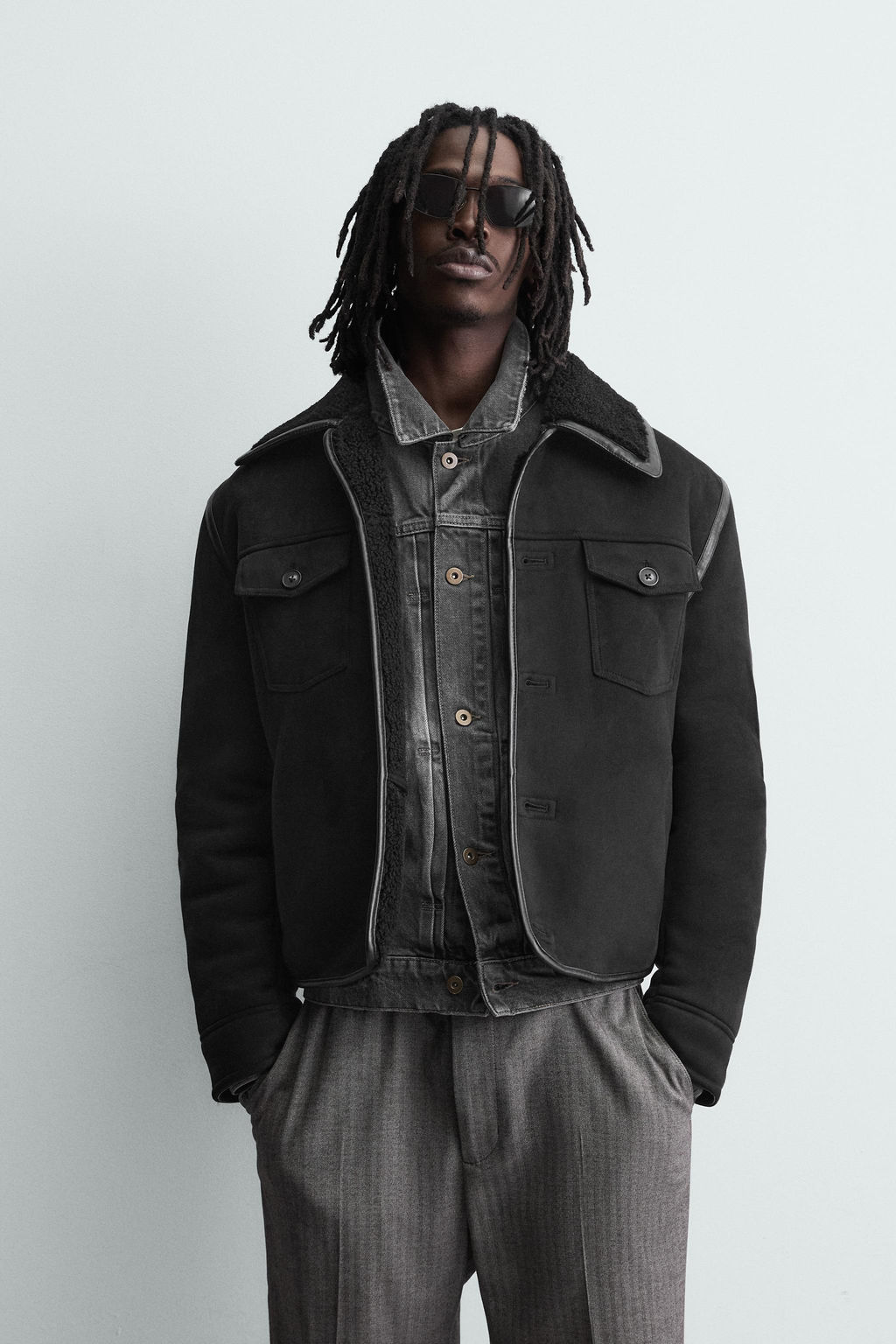 DOUBLE-FACED FAUX SUEDE JACKET