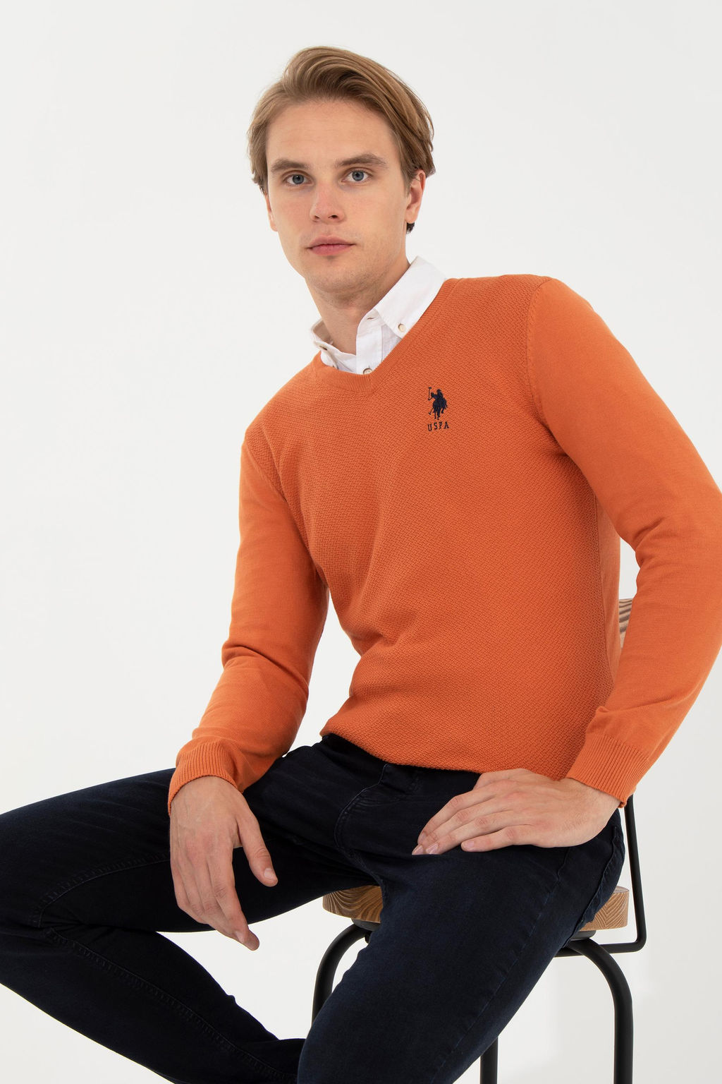 U. S. Polo Assn / Мужской базовый свитер с плиткой - U.s. polo assn фото 15