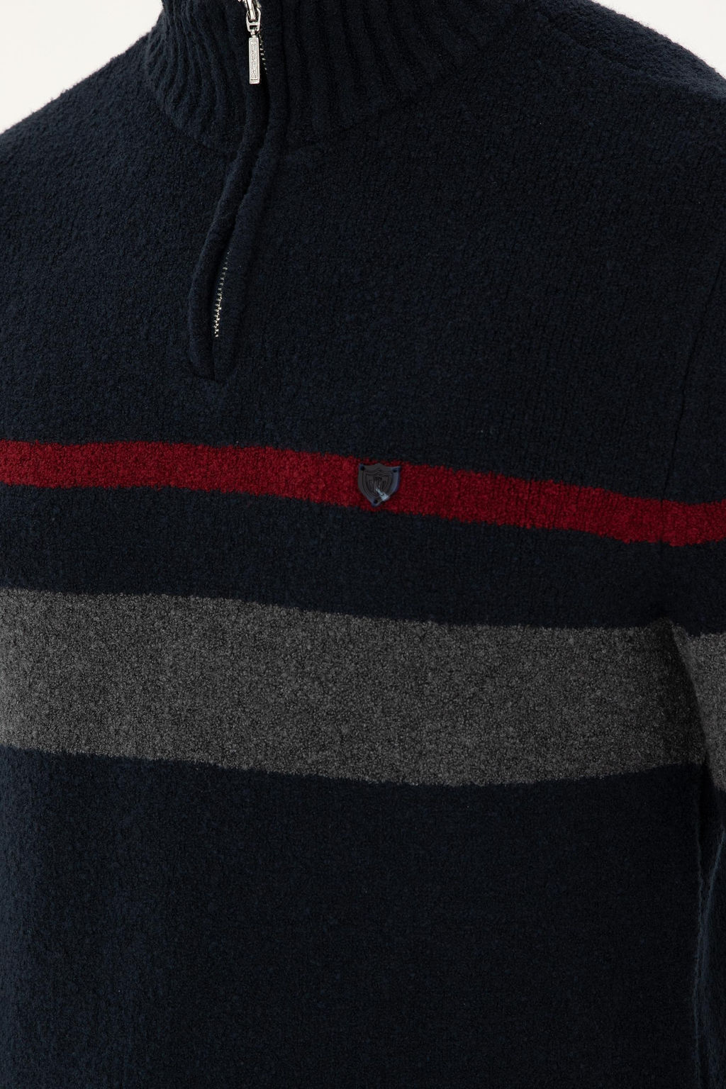 U. S. Polo Assn / Мужской темно-синий трикотажный свитер с высоким воротником - U.s. polo assn фото 7