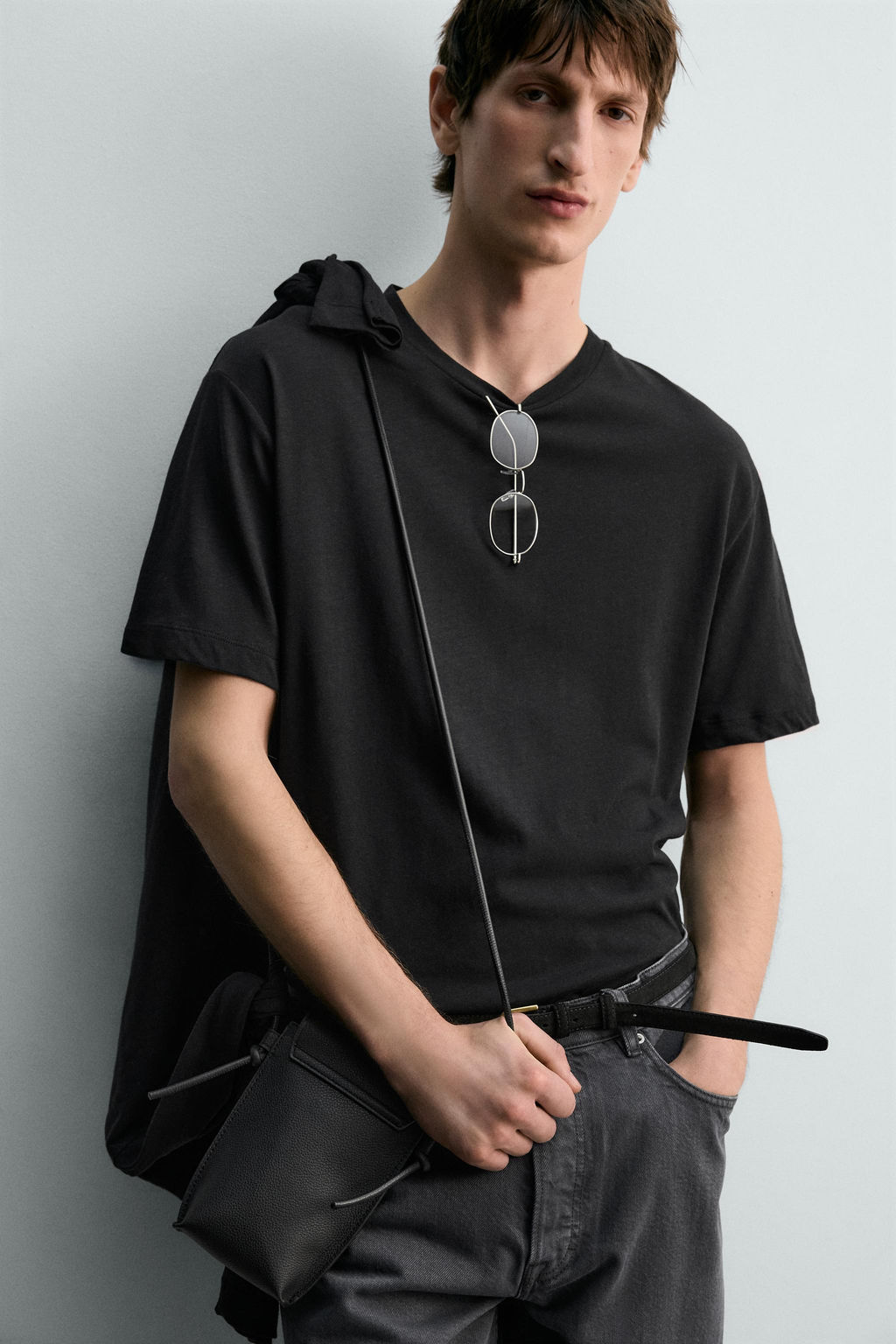 CAMISETA RELAXED FIT ALGOD?N - LINO / Negro - Zara фото 5