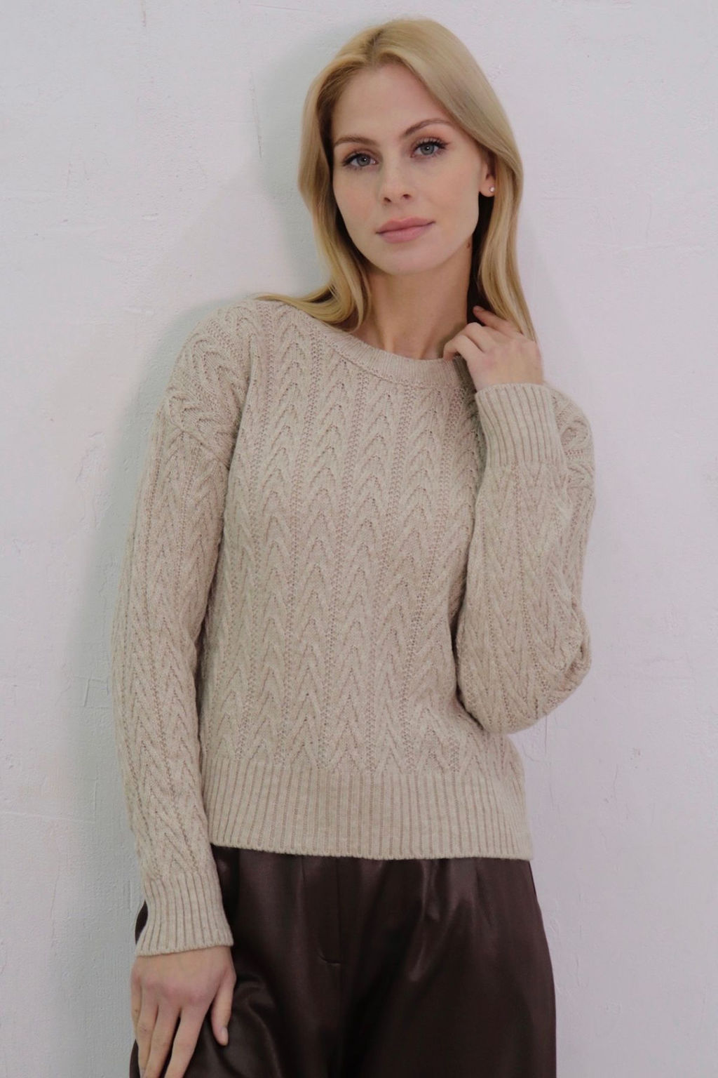 10718 Джемпер цвета льна - Martichelli фото 33