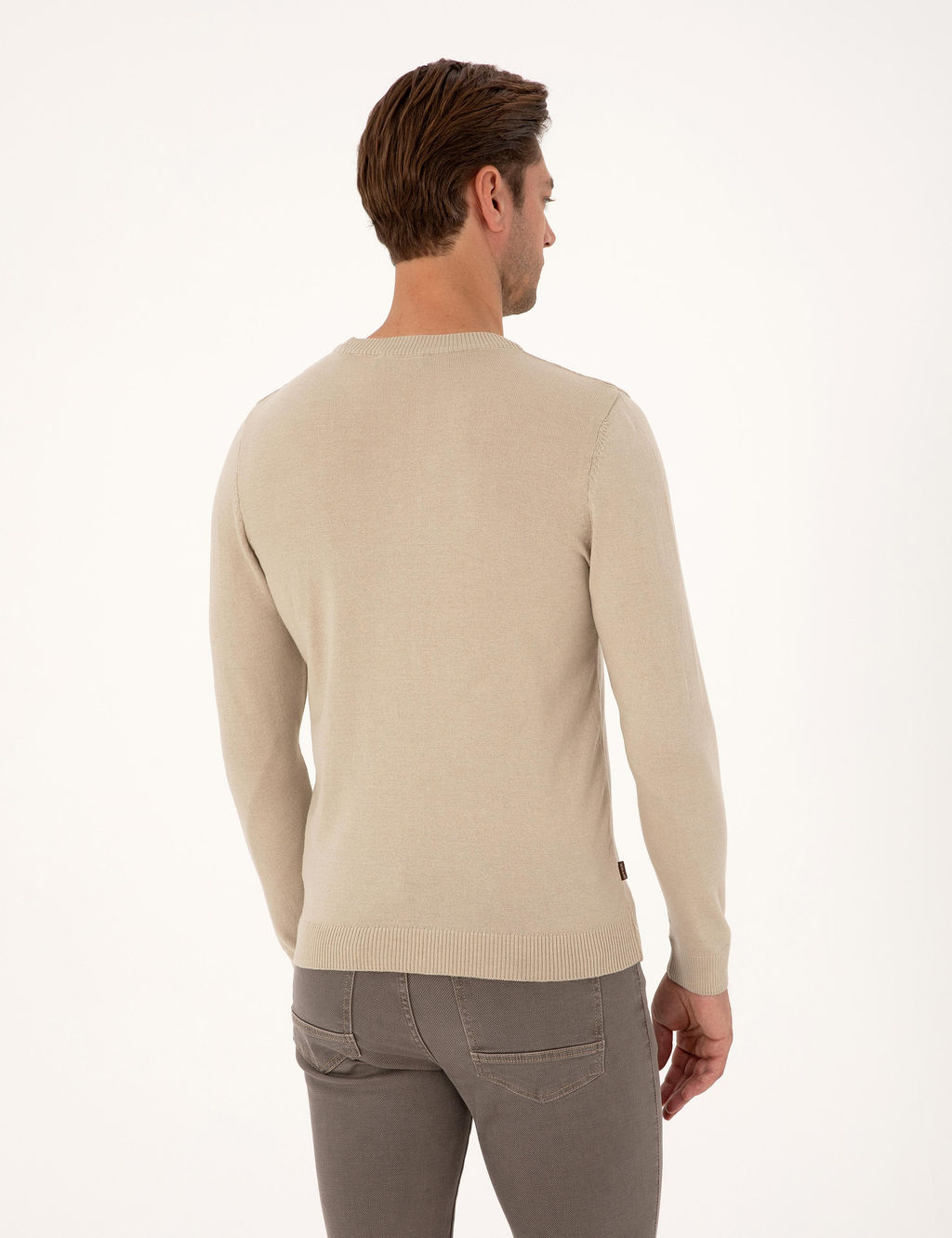 Kum Melanj Slim Fit Bisiklet Yaka Basic Triko Kazak - Pierre cardin фото 5