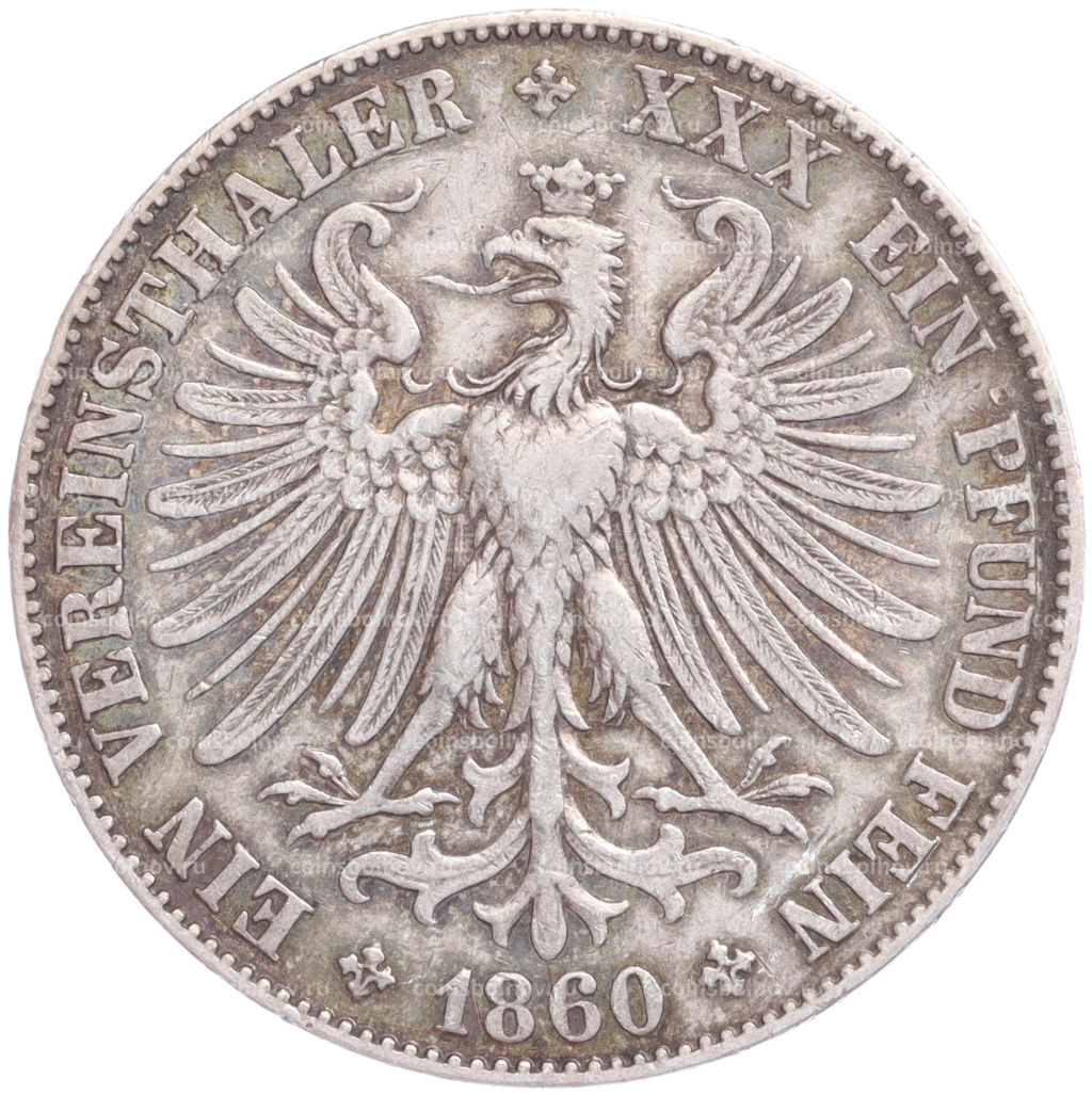 1 союзный талер 1860 года Франкфурт