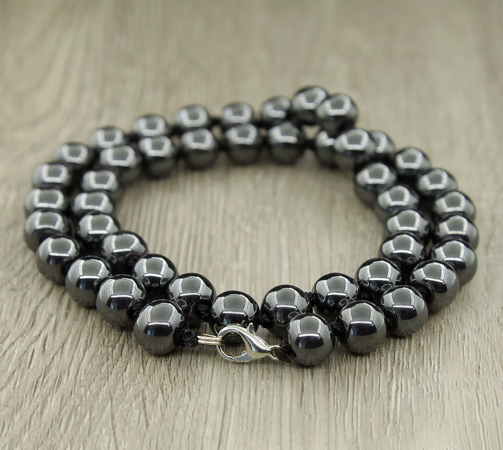 Гематит (Бразилия), круглые бусины 8мм, бусы длиной 50см