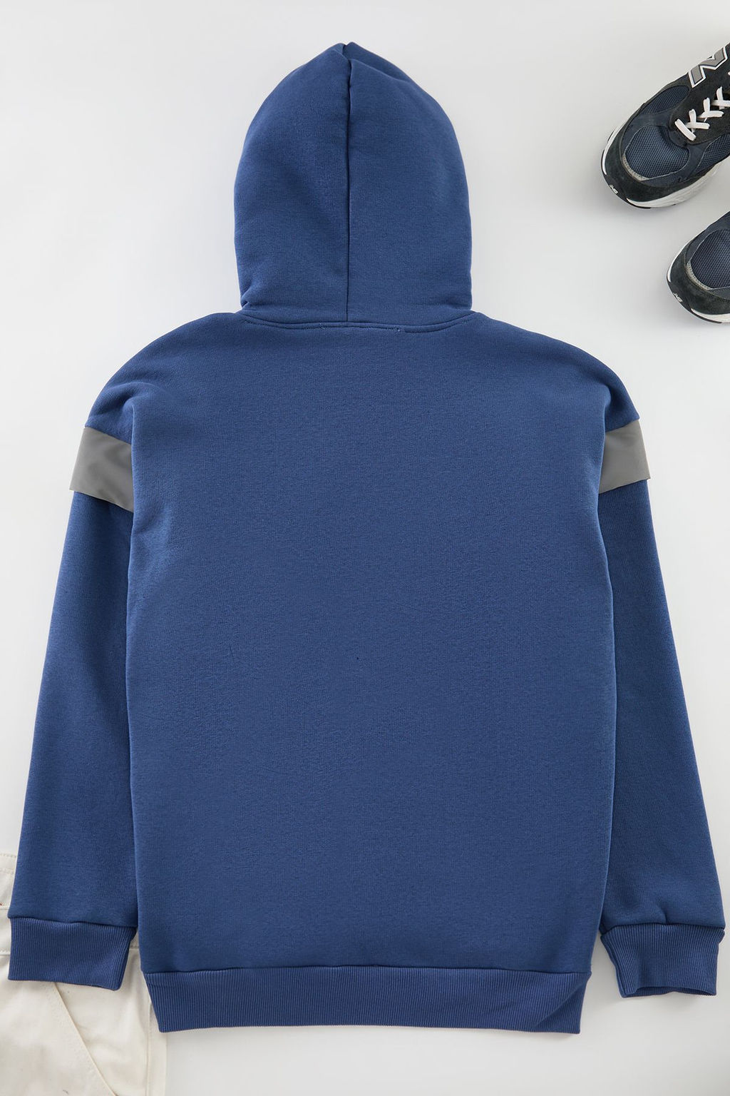 Indigo Oversize/Genis Kesim Kapusonlu Reflektor Detayl? Ici Polarl? Sweatshirt TMNSS20SW0205 - Trendyolmilla фото 8