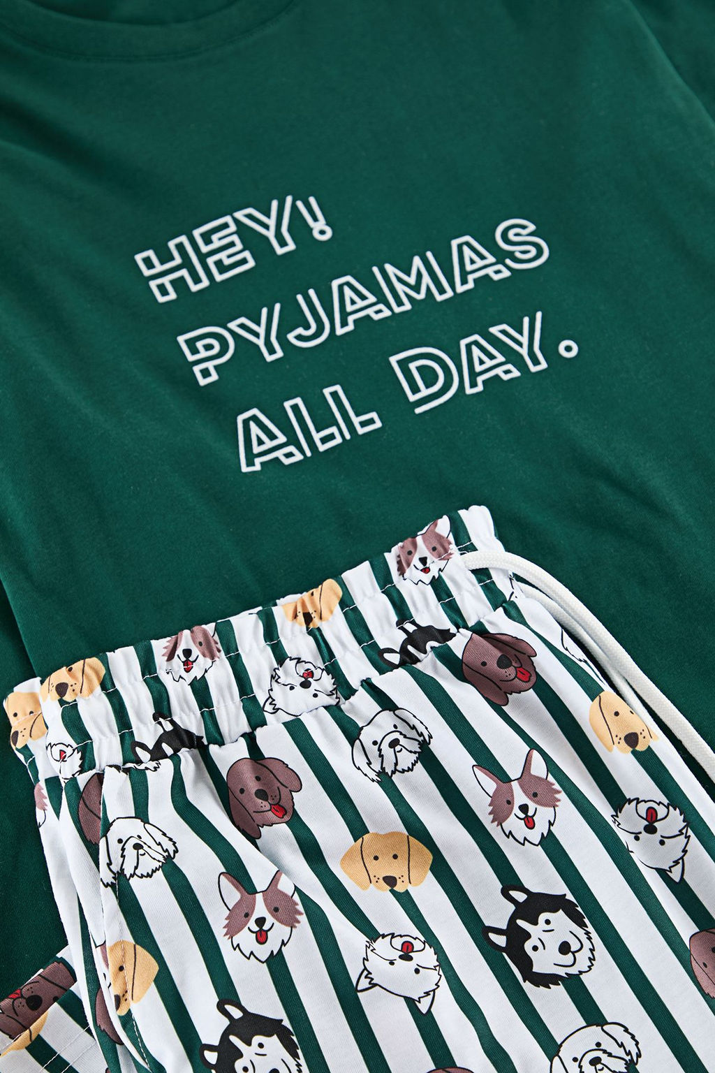 TRENDYOL MAN Zumrut Yesil %100 Pamuk Regular Fit Bask?l? Orme Pijama Tak?m? TMNAW22PT1313 - Trendyolmilla фото 2