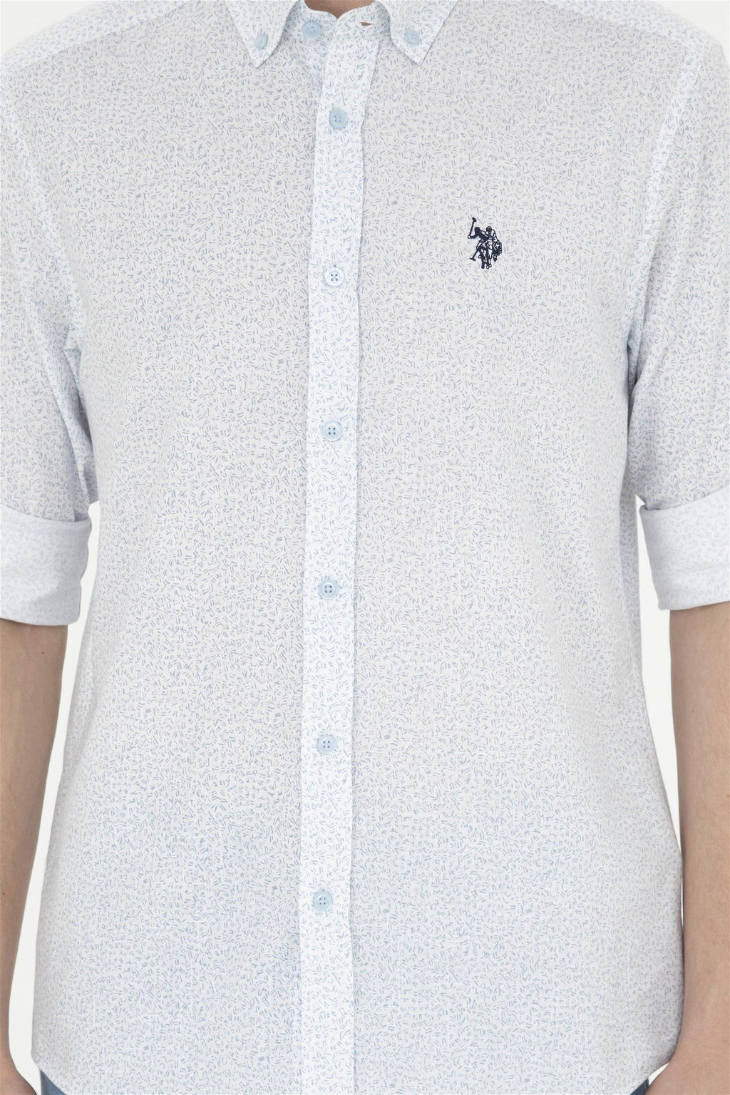 Мужская синяя рубашка с длинным рукавом Неожиданная скидка в корзине - U.s. polo assn фото 6