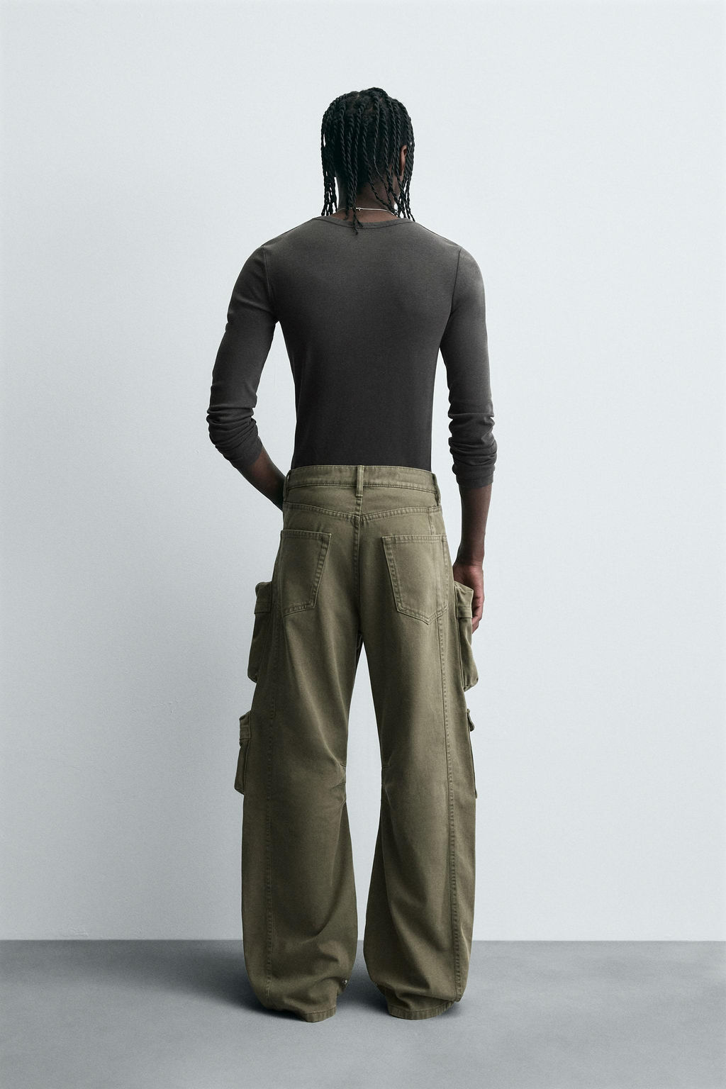 DENIM CARGO TROUSERS WITH POCKETS - Zara фото 3