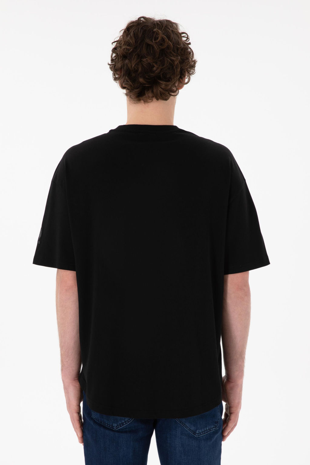 Erkek Long Fit Bisiklet Yaka Siyah Basic Ti__rt Sepette S_rpriz _ndirim - U.s. polo assn фото 6