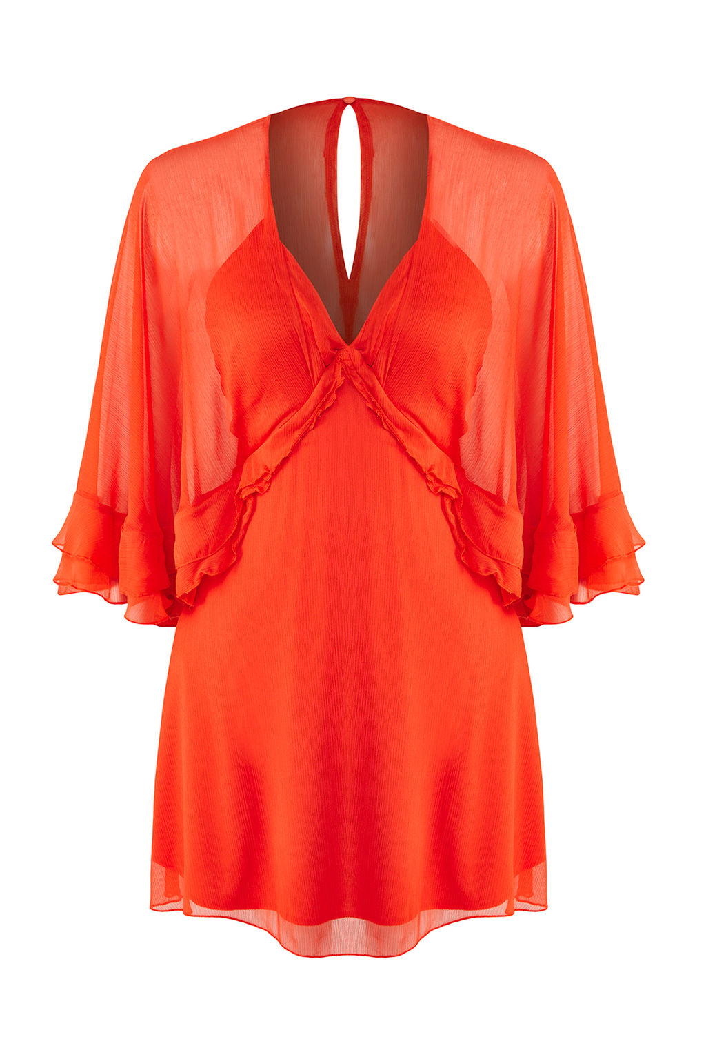 TRENDYOLMILLA Cok Renkli A-Kesim F?rf?rl? Astarl? Sifon Dokuma K?sa S?k Elbise TPRSS25EL00220  фото 11