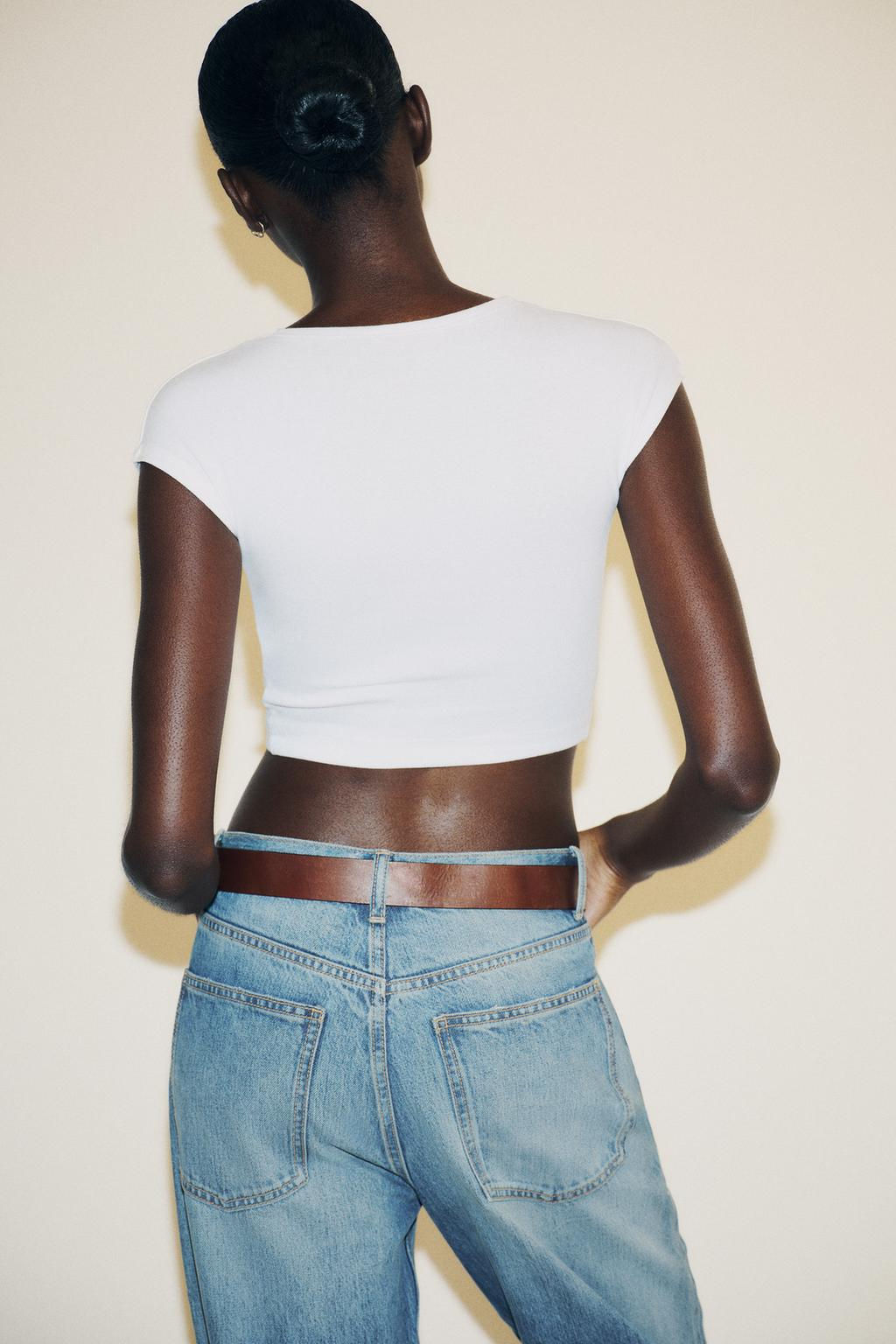 COTTON MODAL CROP T-SHIRT - Zara фото 10