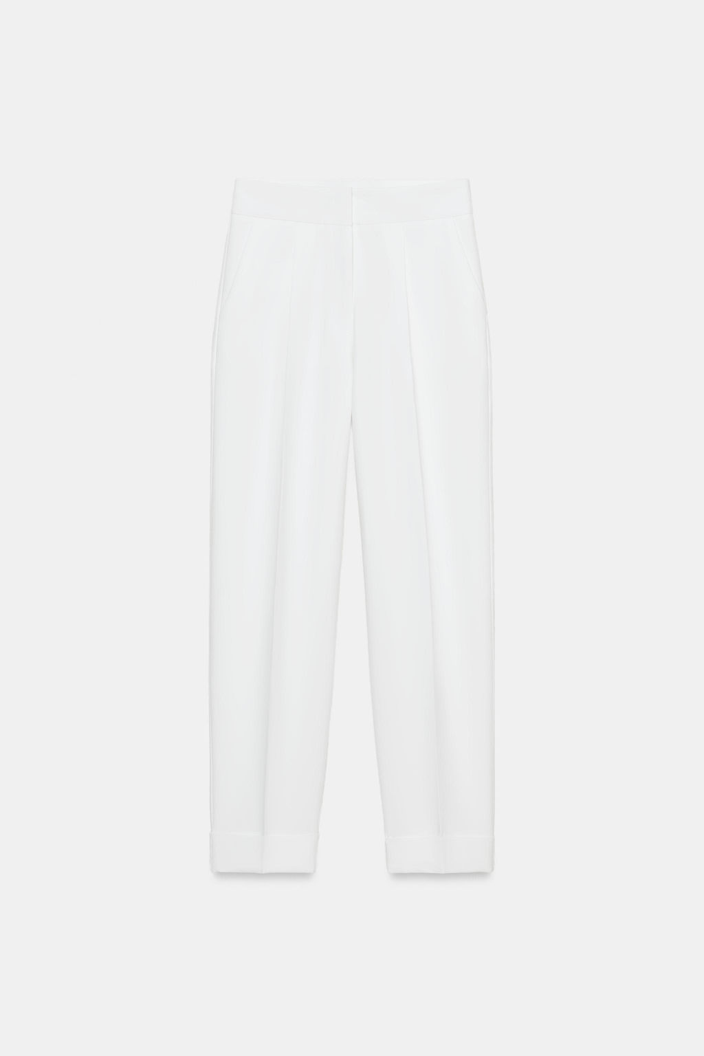 PANTAL?N PLIEGUES VUELTA BAJO / Blanco - Zara фото 7