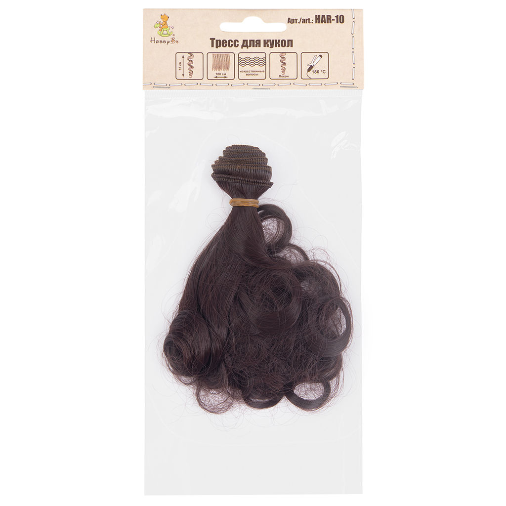 HobbyBe HAR-10 Тресс для кукол 15 см 100 см 25 г 14 т.каштановый