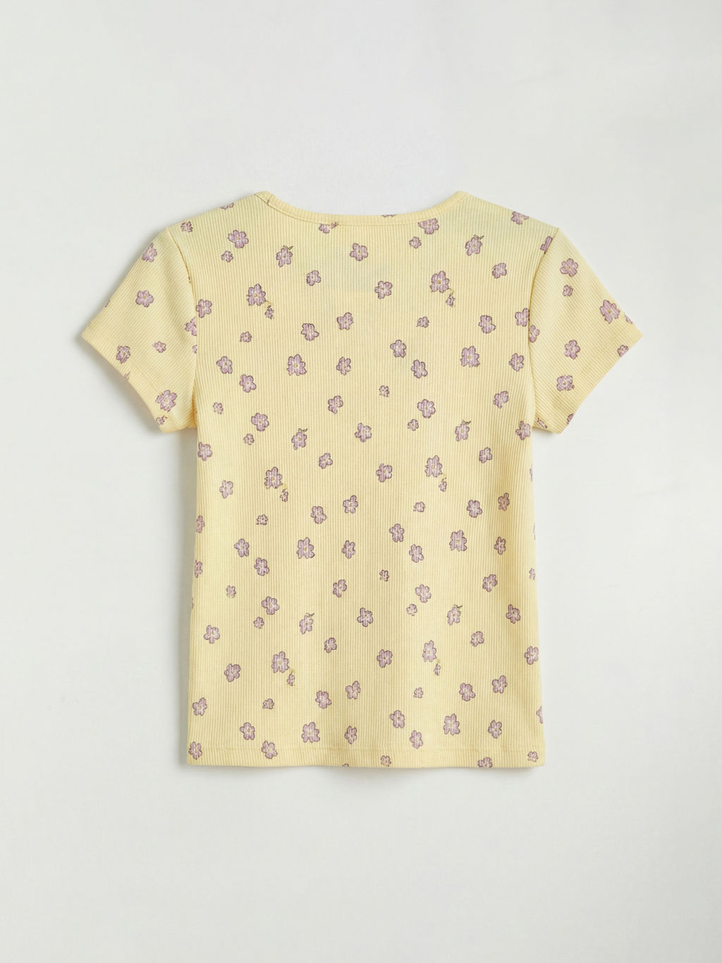 Bisiklet Yaka ?i?ekli K?z ?ocuk Ti??rt