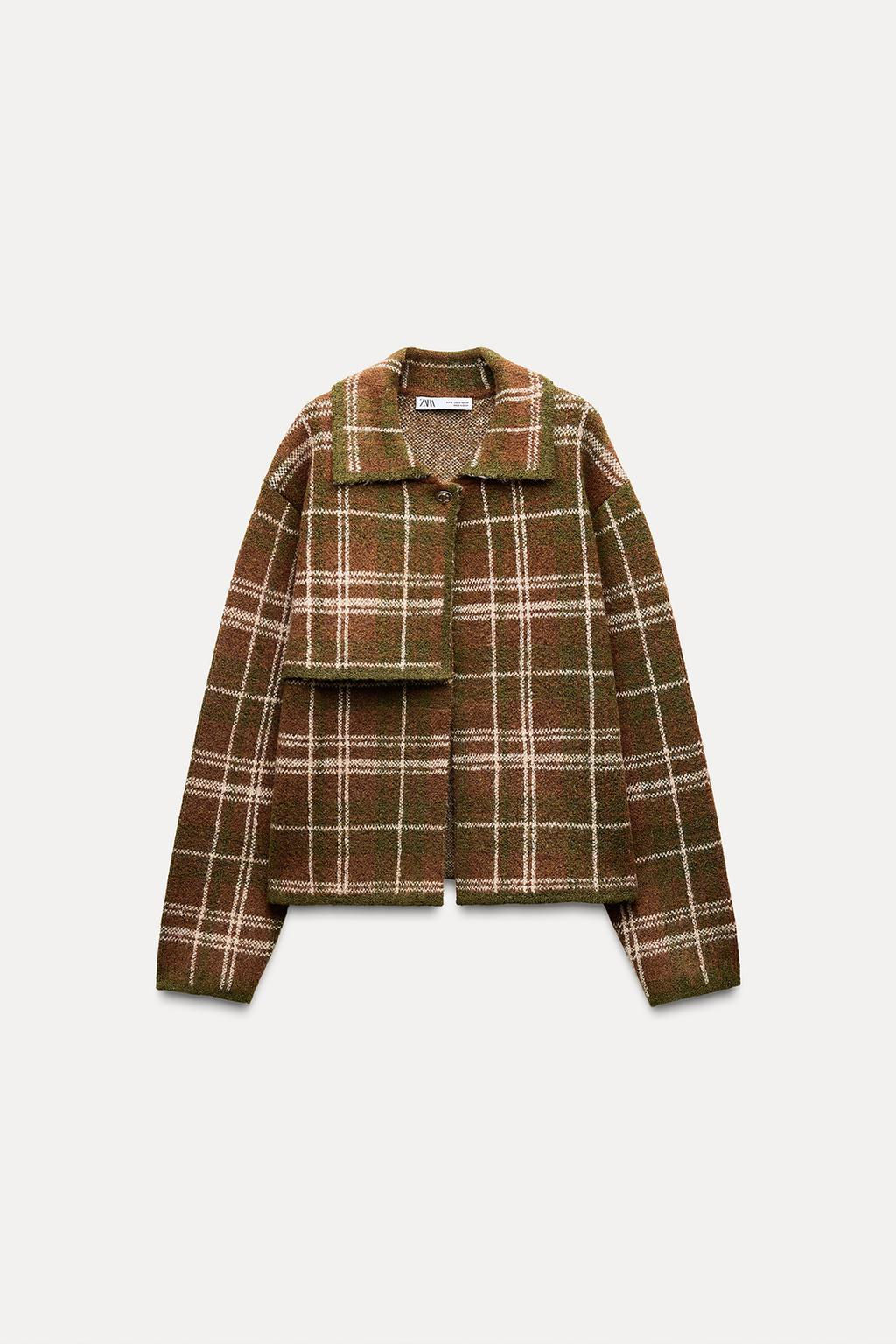 CHECK KNIT CARDIGAN - Zara фото 3