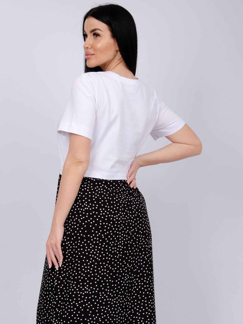 Платье "Виттория 3" горох, вискоза/кулирка (М)