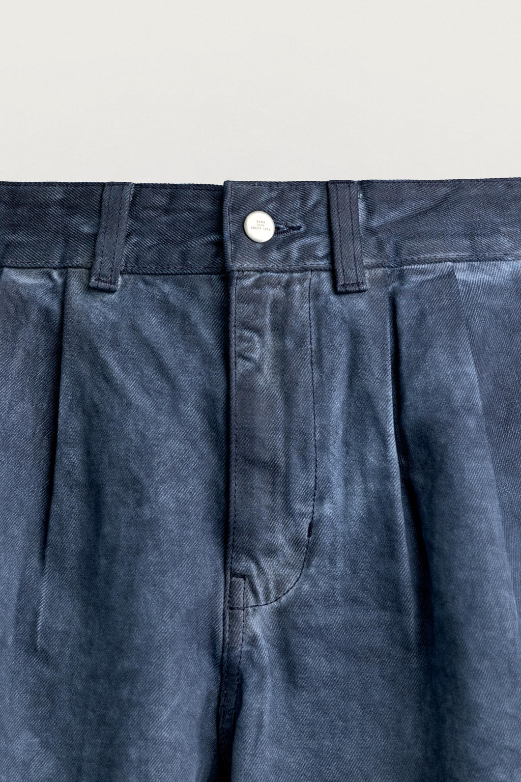 BERMUDA RELAXED FIT LAVADO IRREGULAR / Azul - Zara фото 9