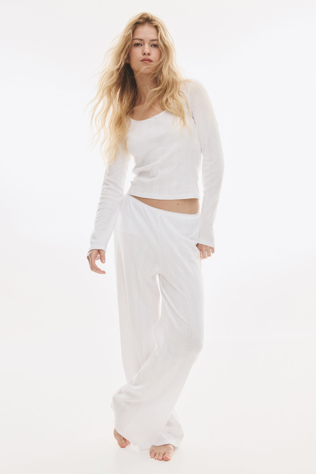 Pijama en pointelle de algod?n - H&m фото 3
