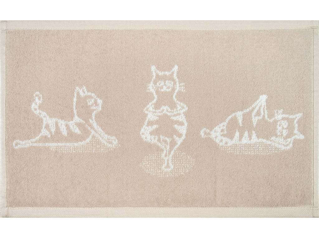 Полотенце махровое 1с105.513ж2 Йога-кот(лён3) 50х30 см