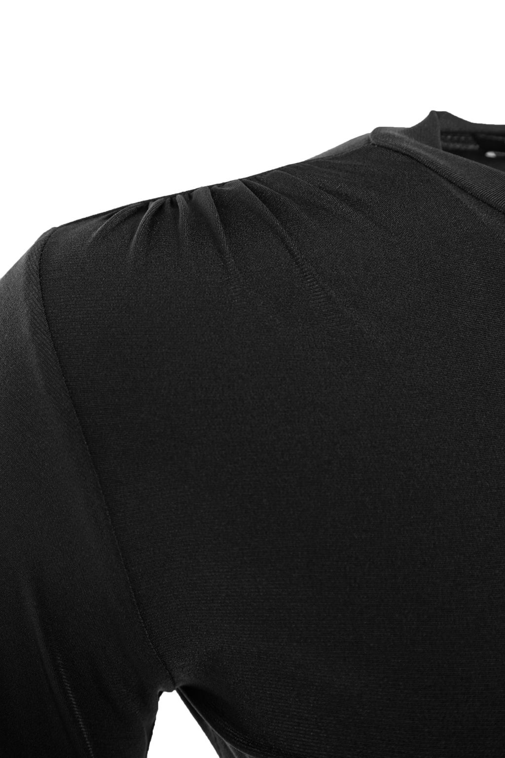 Siyah Kolu Buzgu Detayl? Fitted/Vucuda Oturan Dik Yaka Crop Esnek Orme Bluz TWOAW23EL01391