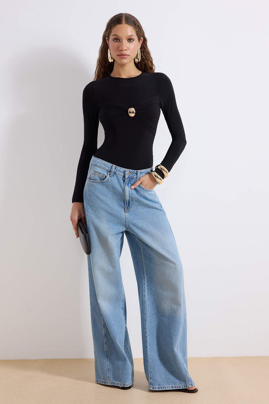 Siyah Aksesuar Detayl? Buzgulu Alttan C?tc?tl? Party Body TPRSS26BD00006